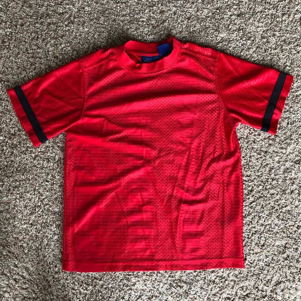 Red Basic Editions mesh shirt